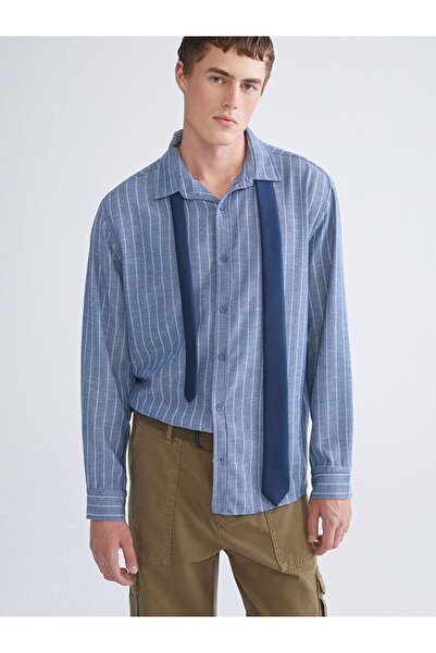 LC Waikiki Cămașă pentru bărbați cu mânecă lungă, cu dungi XSIDE