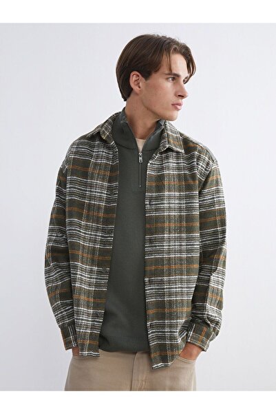 LC Waikiki Xside Casual Fit Long Sleeve Plaid Mens Lumberjack Shirt Jacket