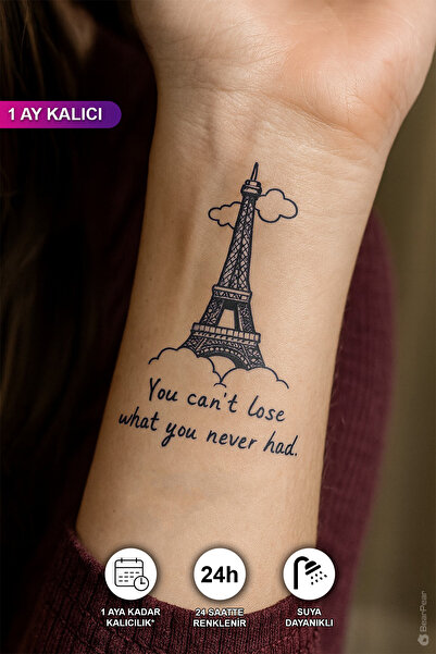 BP Tattoo 1 Ay Kalıcı Yazılı Geçici Dövme 24 Saat Sonra Kararan Dövme