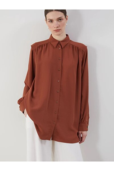 LC Waikiki LCW Modest Pembe Oversize Kadın Gömlek Tunik