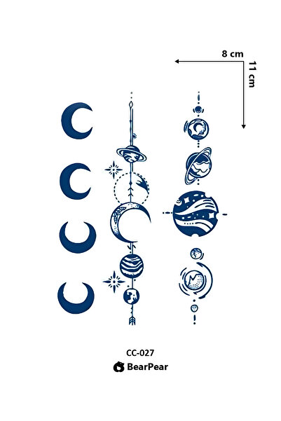 BP Tattoo 1 Ay Kalıcı Gezegen Dövmesi Geçici Minimal Dövme Tattoo