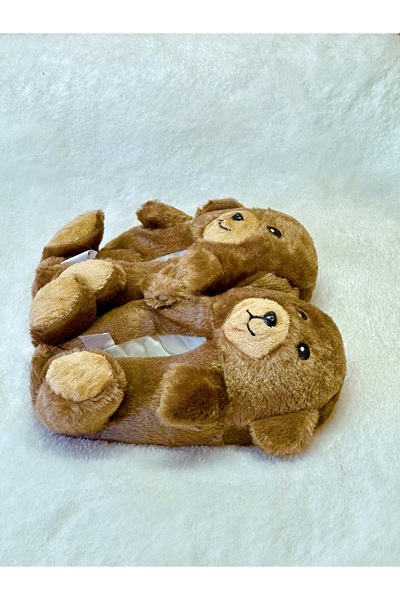 Bayramoğlu Ayı Figürlü Sessiz Taban Pofuduk Ev Terliği