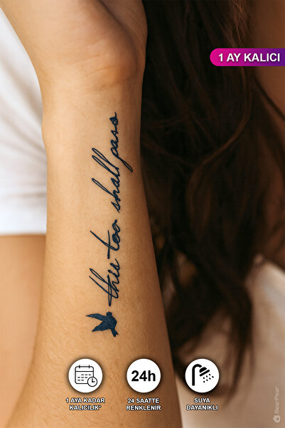 BP Tattoo 1 Ay Kalıcı Yazılı Geçici Dövme Minimal Kol Bilek Vücut Dövmesi