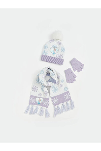 LC Waikiki ACCESORII LCW Set de mănuși pentru fetiță YEBU Frozen cu imprimeu alb