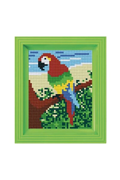 Pixelhobby Set Classic cu ramă – Papagal, 2000 piese | Tablou mozaic decorativ
