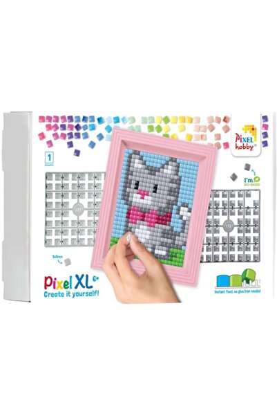 Pixelhobby Set Creativ Pixel Hobby, Pixel XL, Pisica Roz, 20 x 25 pixeli, Multicolor