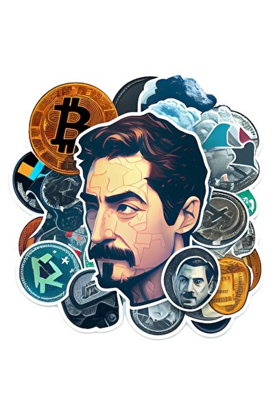 OEM Αυτοκόλλητο από βινύλιο PVC - Πορτρέτο σε στυλ νεαρού Πάμπλο Εσκομπάρ, λε...