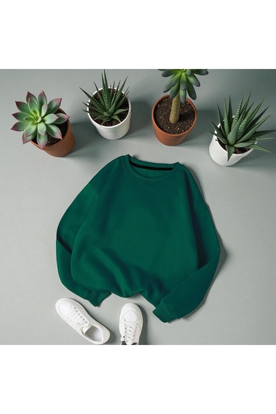 HerTarzınTrendi Unisex Basic 0 Crew Neck Unprinted Plain Oversize Φαρδύ φαρδύ...