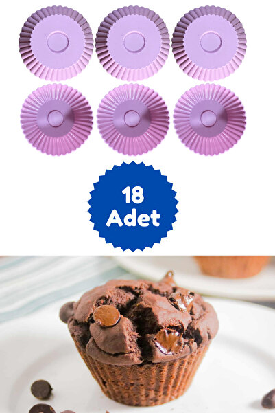 Atlas Mutfak Pink 18-Piece Silicone Mini Brownie Mold - Muffin Mold 18 Pieces...