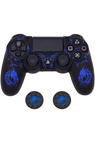 007 غطاء حماية سيليكون من BRHE لجهاز DualShock 4 (PS4/Slim/Pro) مع مقبضين للإ...