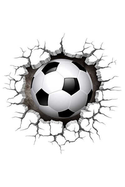 autostickere Autocolant fotbal, iubitori de sport, design crăpat, bordură alb...