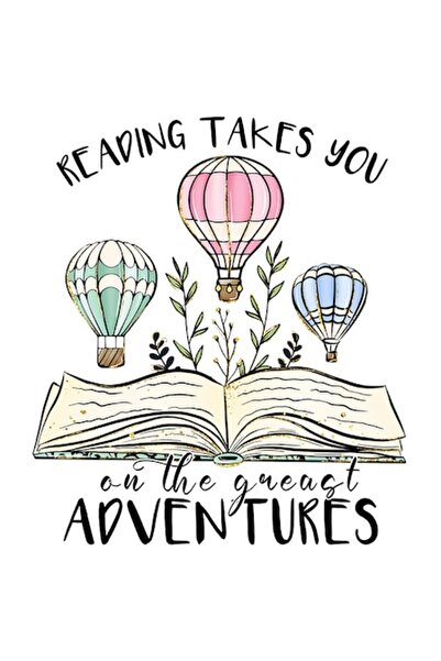 OEM Autocolant - Carte deschisă cu „Cititul te poartă în cele mai mari aventu...