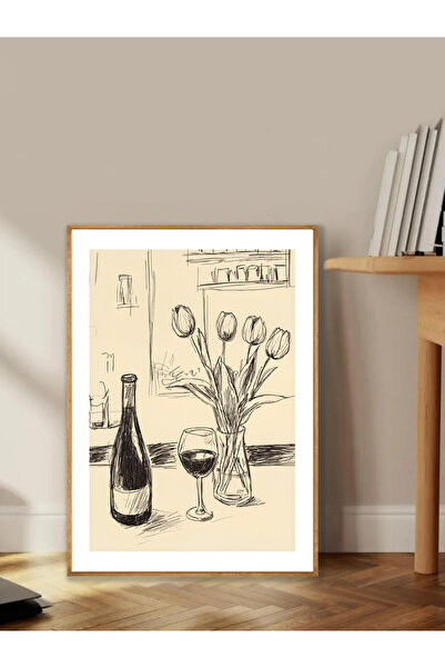 Tuba Decor Tablo dintr-o singură bucată cu rame din lemn pentru sufragerie, sufragerie, bucătărie