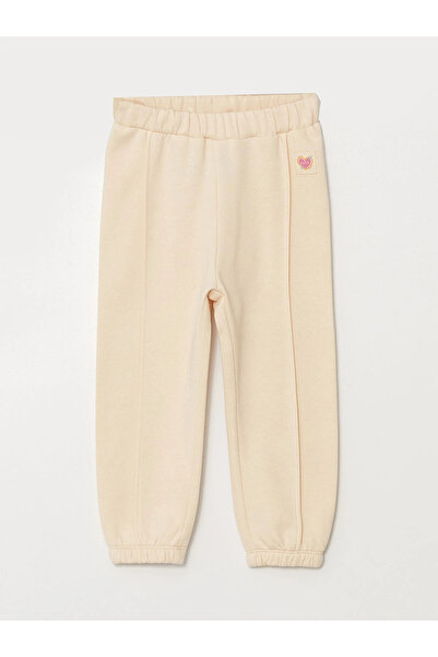 LC Waikiki Lcw Kids Ecru Elastic Waist Thick Baby Girl Jogger Sweatpants