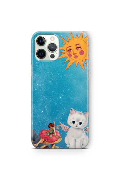 FLAMENKO حافظة هاتف شفافة متوافقة مع iPhone 12 Pro بنمط Suny Fairy وAngel Cat