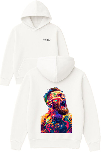 VSRN mcgregor champion Σχεδιασμός με στάμπα, υπερμεγέθη λευκό φούτερ με κουκούλα