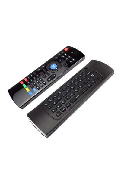 Generic لوحة مفاتيح للتحكم عن بعد لاسلكية مع ميكروفون لأجهزة التلفاز التي تعمل بنظام أندرويد، باللون الأسود