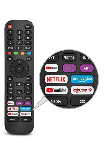 Generic Universal Replacement for VIDAA TV Remote - EN2G30H/EN2A30, Netflix/Prime/YouTube/Rakuten Bu