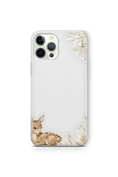 FLAMENKO حافظة هاتف شفافة بنمط جرو الغزال متوافقة مع هاتف iPhone 12 Pro Max