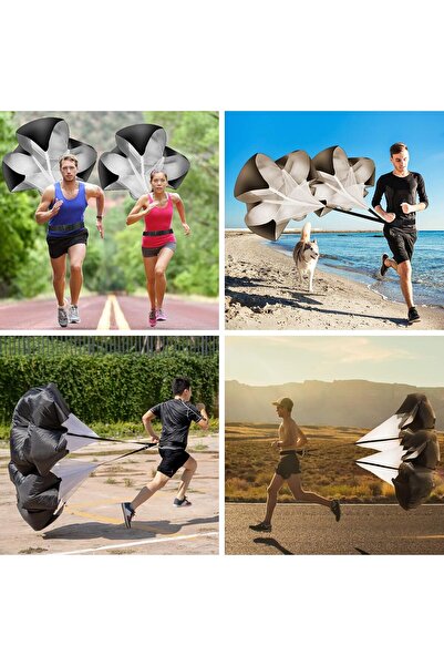 Generic Running Parachute Speed Training Pack of 2, 56 Inch, Black