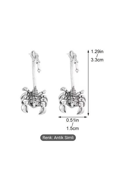 mrchediyesepeti Kadınlar için punk tarzı retro metal akrep küpe modeli