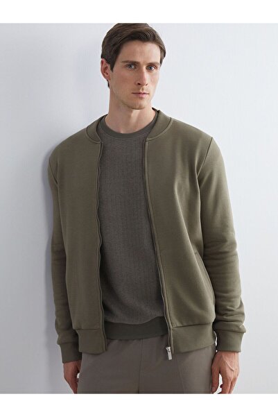 LC Waikiki College Collar Men's Thick Zippered Sweatshirt