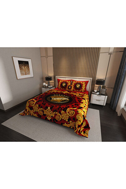 Marcalanya Luxury Cotton Satin Pike Set Double Size 3D Digital Printed 6 Piece – Luxury Duvet Cover Set Mode