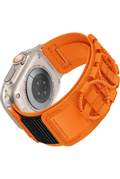 Generic Nylon Replacement Band for Apple Watch Ultra/Series (49/45/44/42mm) Rugged Velcro Woven Stra