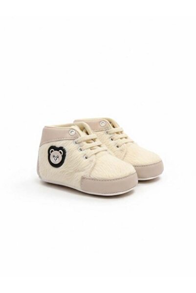 Zekids Baby Girl Teddy Bear Patterned Lace-Up Shoes Look Booties