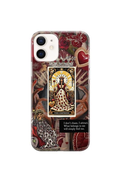 FLAMENKO حافظة هاتف شفافة متوافقة مع هاتف iPhone 12 Mini بنمط The Empress Que...