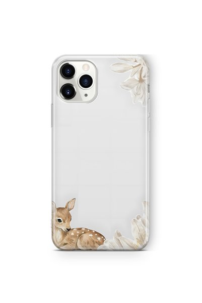 FLAMENKO حافظة هاتف شفافة بنمط جرو الغزال متوافقة مع هاتف iPhone 11 Pro Max