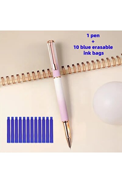 yiren Stilou metalic cu radieră + 10 rezerve de cerneală termică