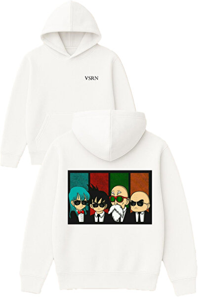 VSRN 4 costum de agent Design imprimat cu design oversize, hanorac alb cu glugă