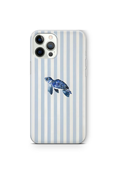FLAMENKO iPhone 12 Pro Max Uyumlu Deniz Kaplumbağası Desenli Şeffaf Telefon K...