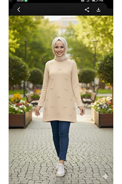 PEKA Gray Stone-Embroidered Hijab Tunic