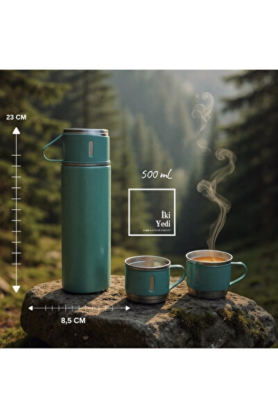 77 Daum Termos Bardak Seti 500 ml – Paslanmaz Çelik Kamp Termosu, Outdoor Şık...