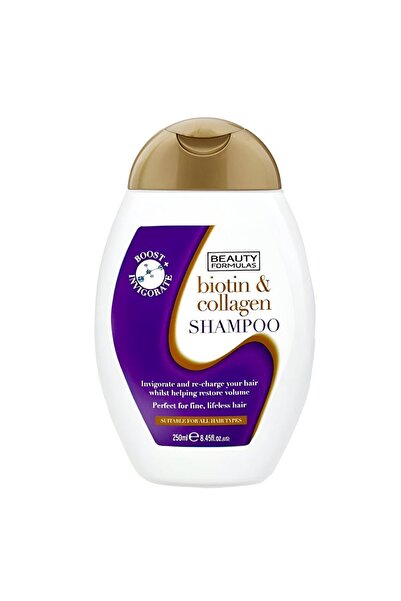 BEAUTY FORMULAS شامبو البيوتين والكولاجين - بيوتي فورميولاز، 250 مل