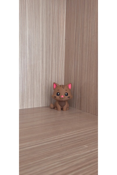 Alwin3d Chibi Kedi Figürü 8 cm - Pasta ve Doğum Günü Süsü