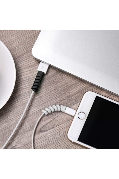 Other Flexible Silicone Micro-USB Cable Protectors - 12 pcs (Gray & Black) - Gitek