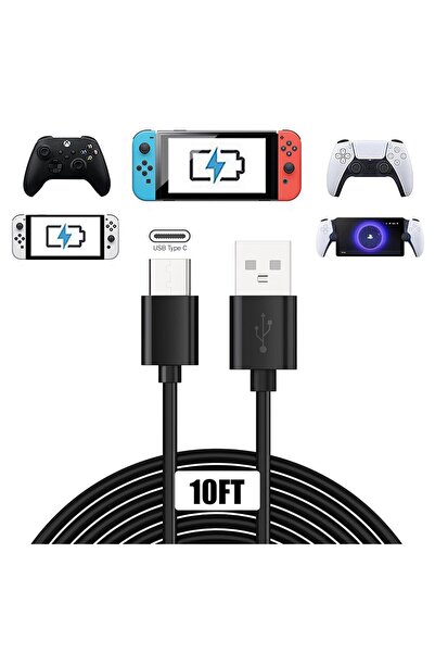 Other كابل شحن USB Type-C بطول 10 أقدام لأجهزة PS5 وXbox Series X/S وNintendo...