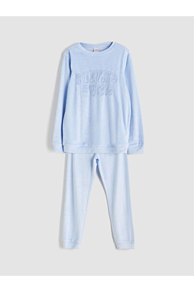LC Waikiki Timeless Store: Timeless Recommendations | Crew Neck Velvet Girls Pajama Set