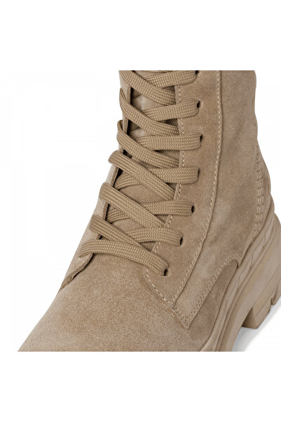 Tamaris Long beige lace-up boots