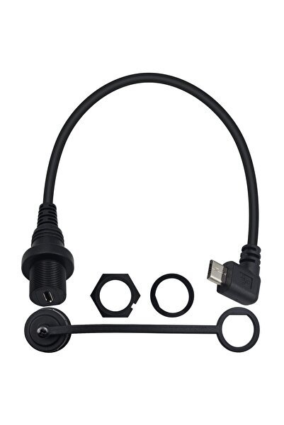 Duttek كابل Micro USB مثبت على اللوحة بزاوية يسار 90 درجة من ذكر إلى أنثى، 30...