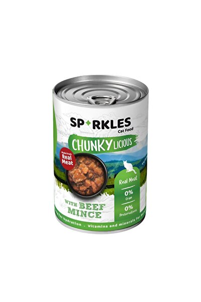SPARKLES Wet Cat Food, Minced Beef Flavor, 400 g