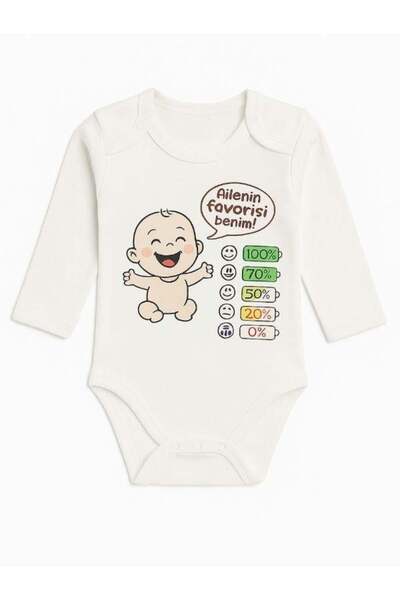 Zekids Bebek Ailemin Favorisi Benim Yazılı Uzun Kol Body