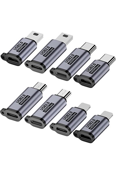 Other USB-C/Lightning to Micro USB Adapter, Female-to-Male, 8-piece set