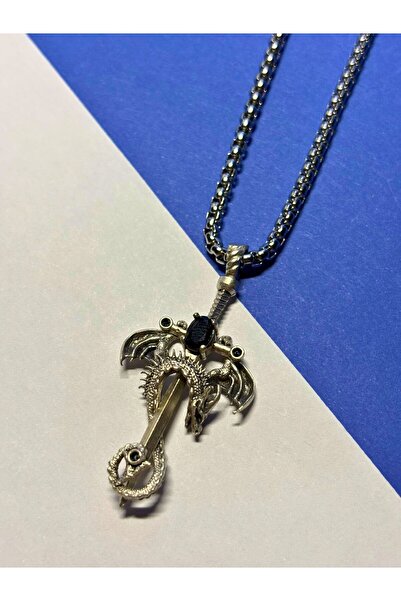 LapisButik Özel Yapım Paslanmaz Çelik Zincir Erkek Kolye