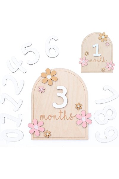 Other بطاقات هونوكولز الشهرية لمراحل نمو الطفل - أقراص خشبية شهرية، دعامات صو...