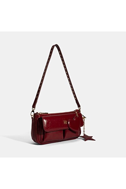 Desa Geantă de umăr pentru femei Burgundy Star / Heart cu accesorii Charm
