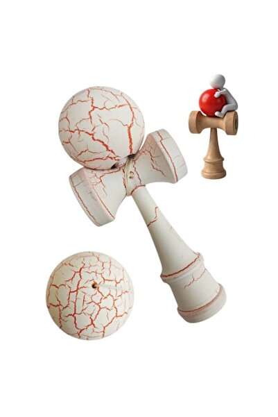 BV Kendama profesională, bilă din lemn, finisaj artistic crack + autocolant p...